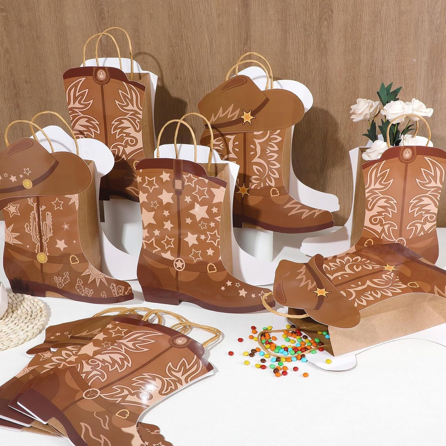 2025 New product 💥🤠4 PCS DIY Cowboy Boots Paper Bags