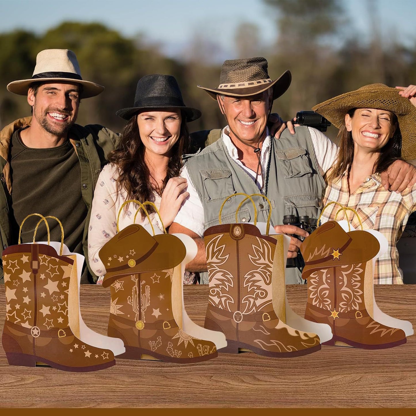 2025 New product 💥🤠4 PCS DIY Cowboy Boots Paper Bags