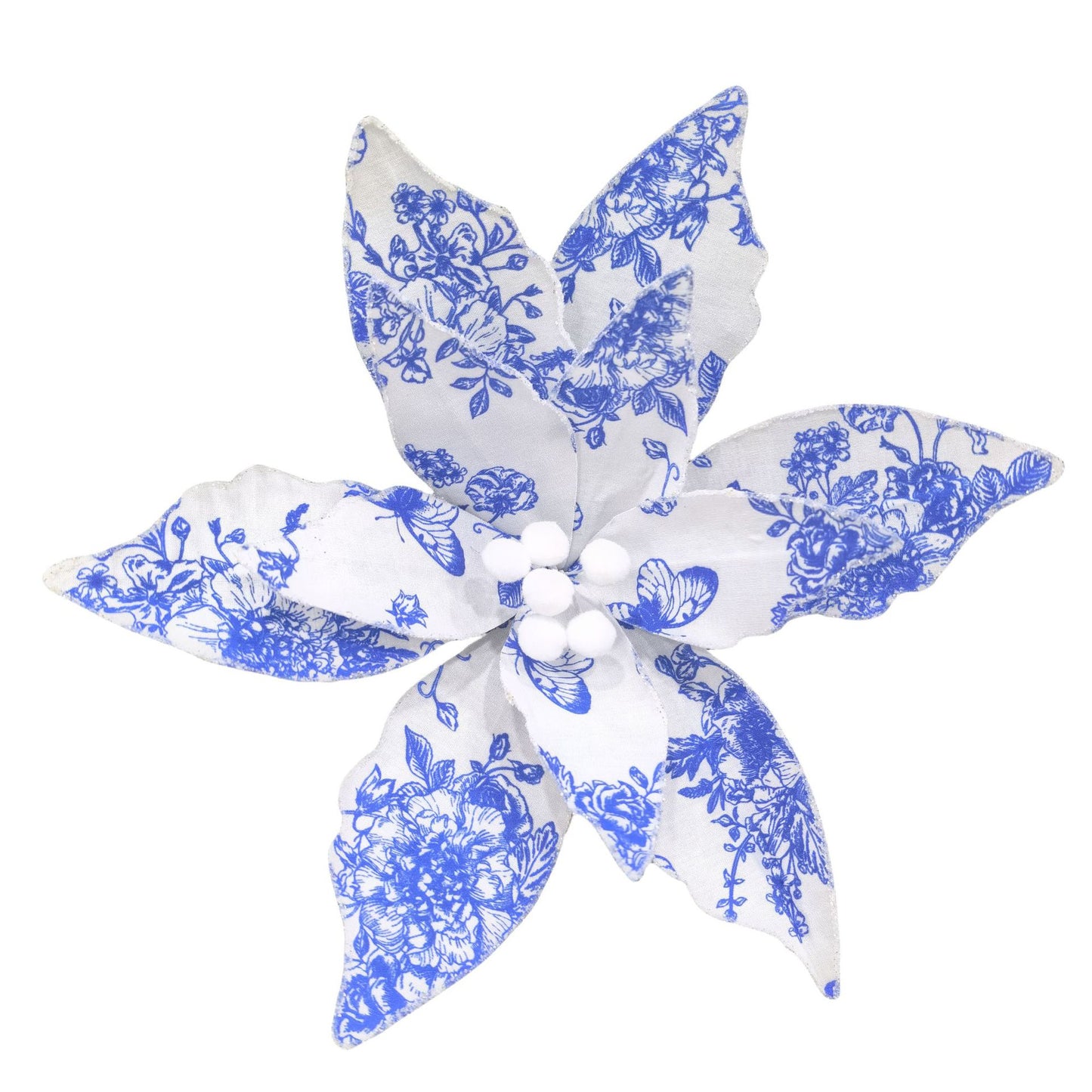 🎋 Blue Willow Christmas Floral Spray