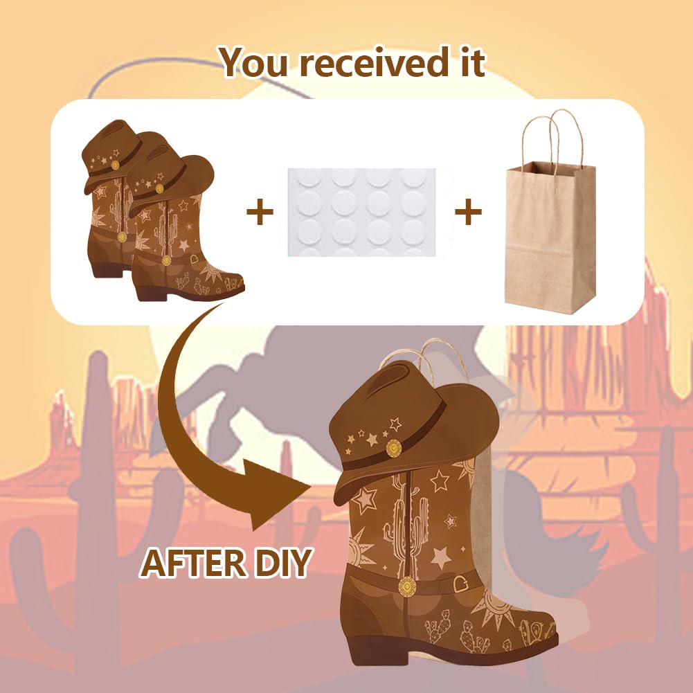 2025 New product 💥🤠4 PCS DIY Cowboy Boots Paper Bags