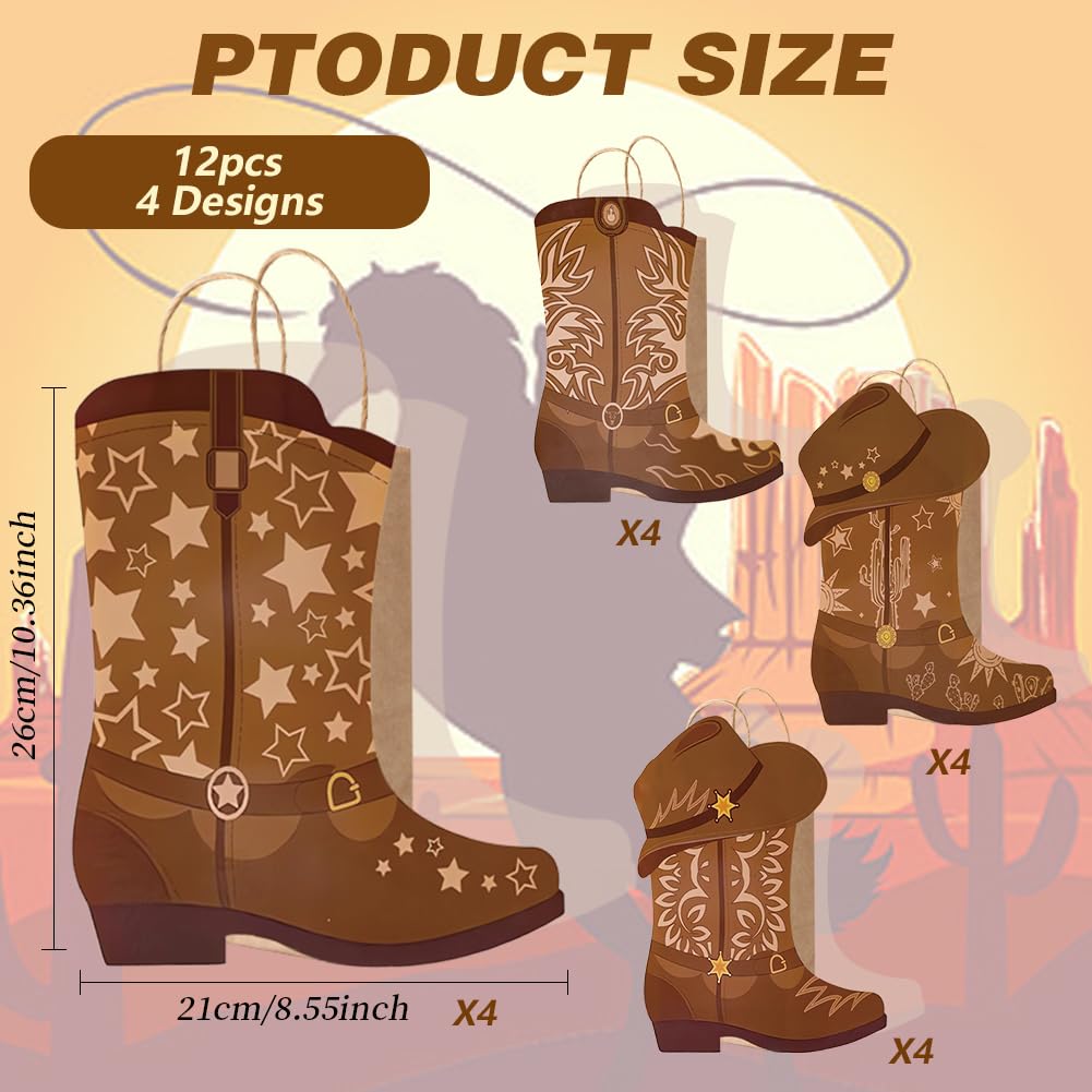 2025 New product 💥🤠4 PCS DIY Cowboy Boots Paper Bags