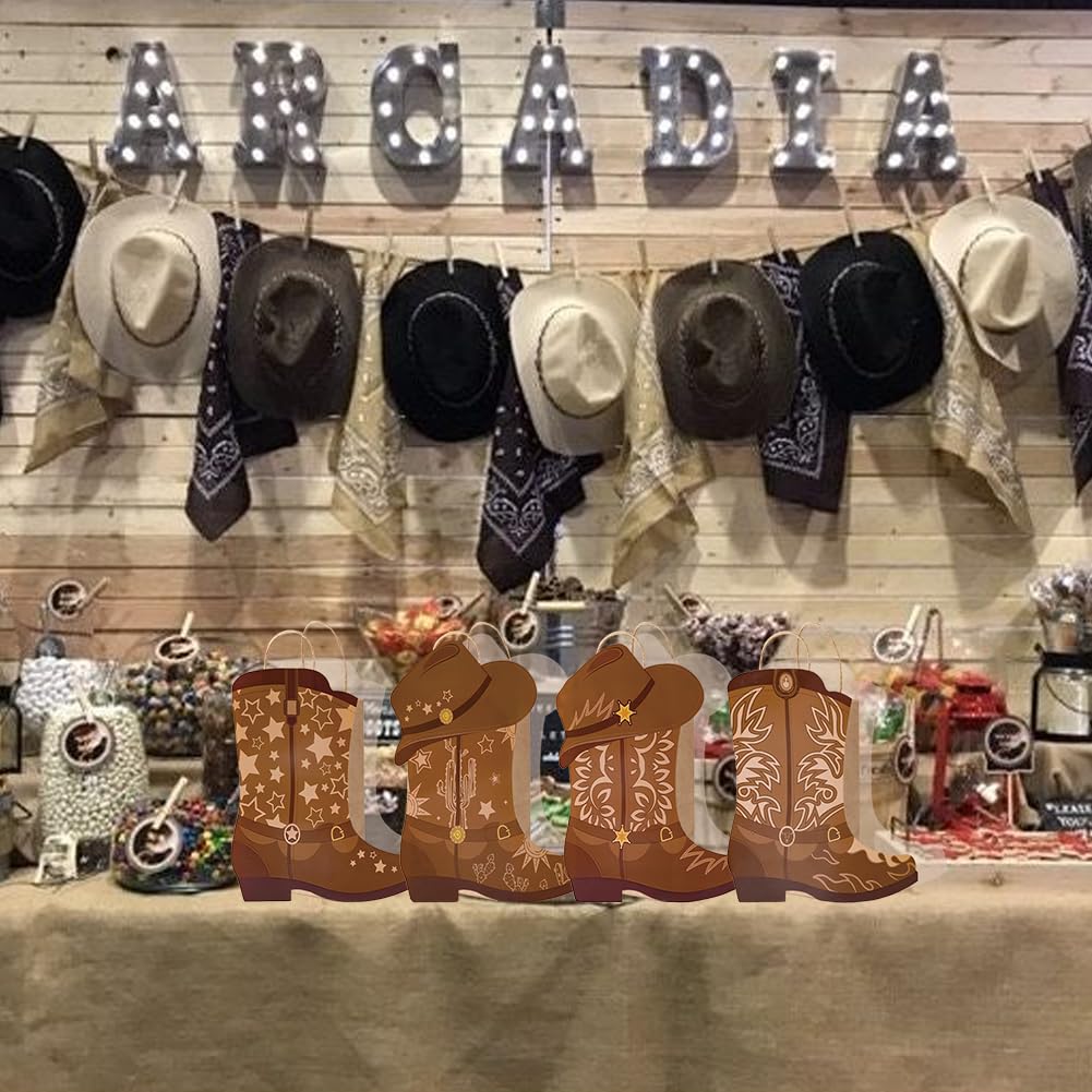 2025 New product 💥🤠4 PCS DIY Cowboy Boots Paper Bags