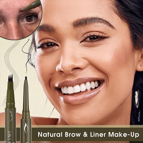 🏆Flash Sale⚡ 50K+ SOLD! Almost Gone-💥🔥 2-in-1 Dual-Ended Eyebrow Pencil with 4-Fork-Tip