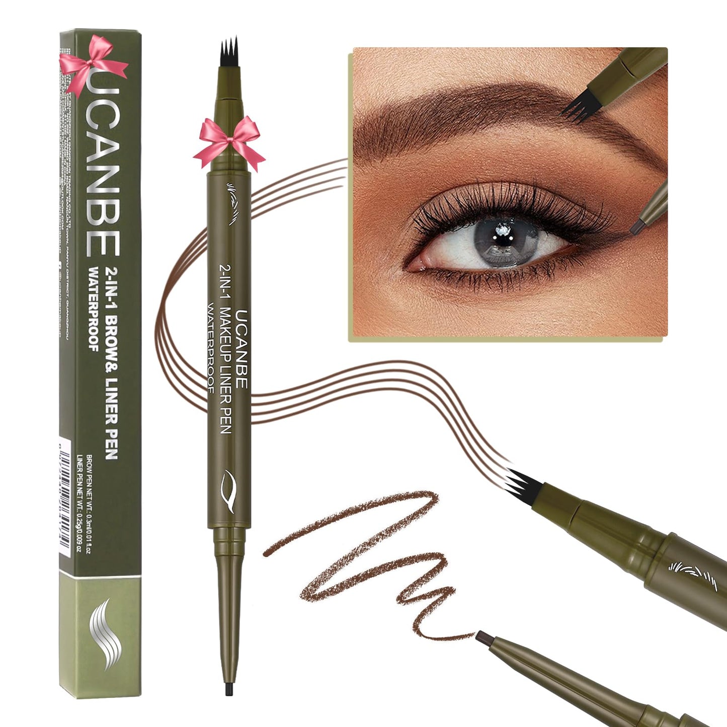 🏆Flash Sale⚡ 50K+ SOLD! Almost Gone-💥🔥 2-in-1 Dual-Ended Eyebrow Pencil with 4-Fork-Tip