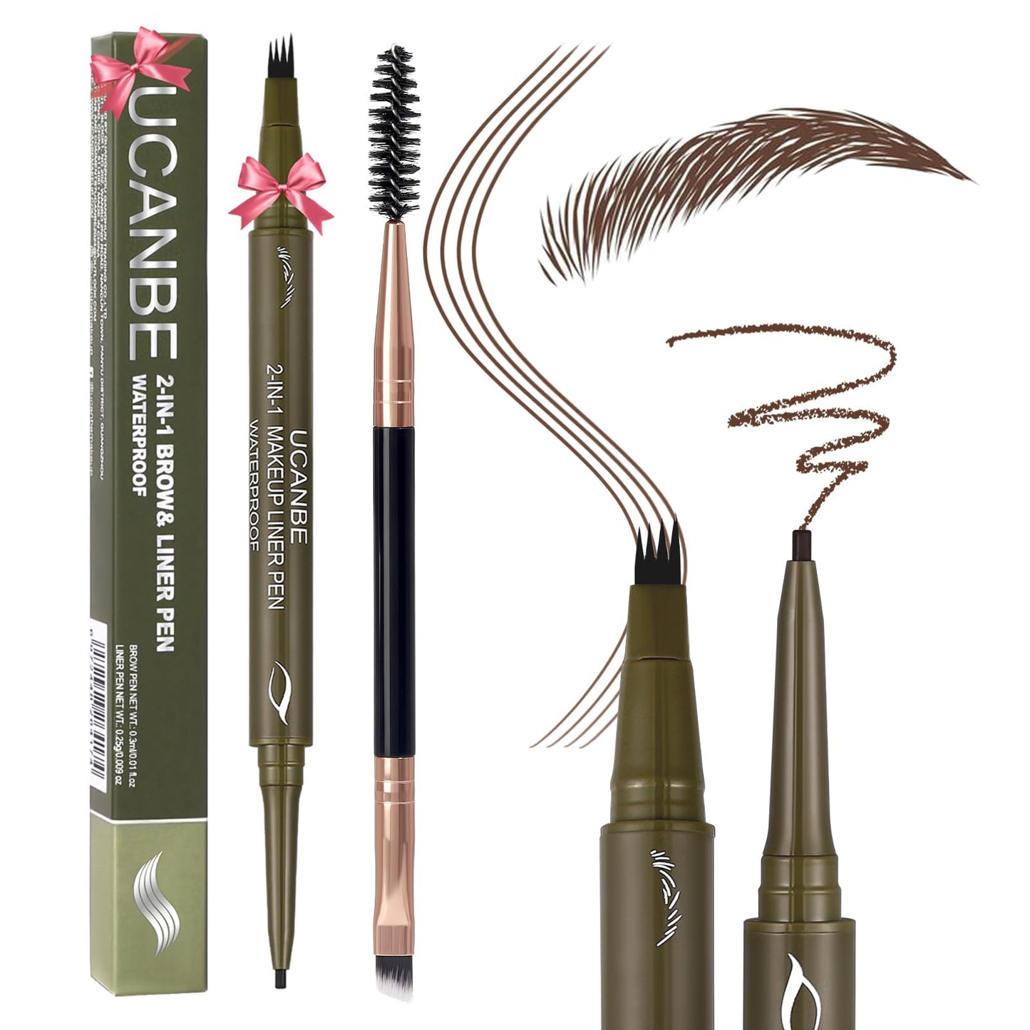 🏆Flash Sale⚡ 50K+ SOLD! Almost Gone-💥🔥 2-in-1 Dual-Ended Eyebrow Pencil with 4-Fork-Tip