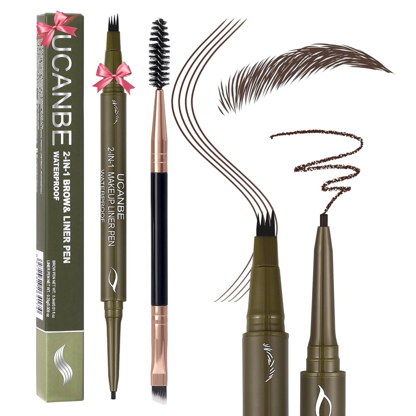 🏆Flash Sale⚡ 50K+ SOLD! Almost Gone-💥🔥 2-in-1 Dual-Ended Eyebrow Pencil with 4-Fork-Tip