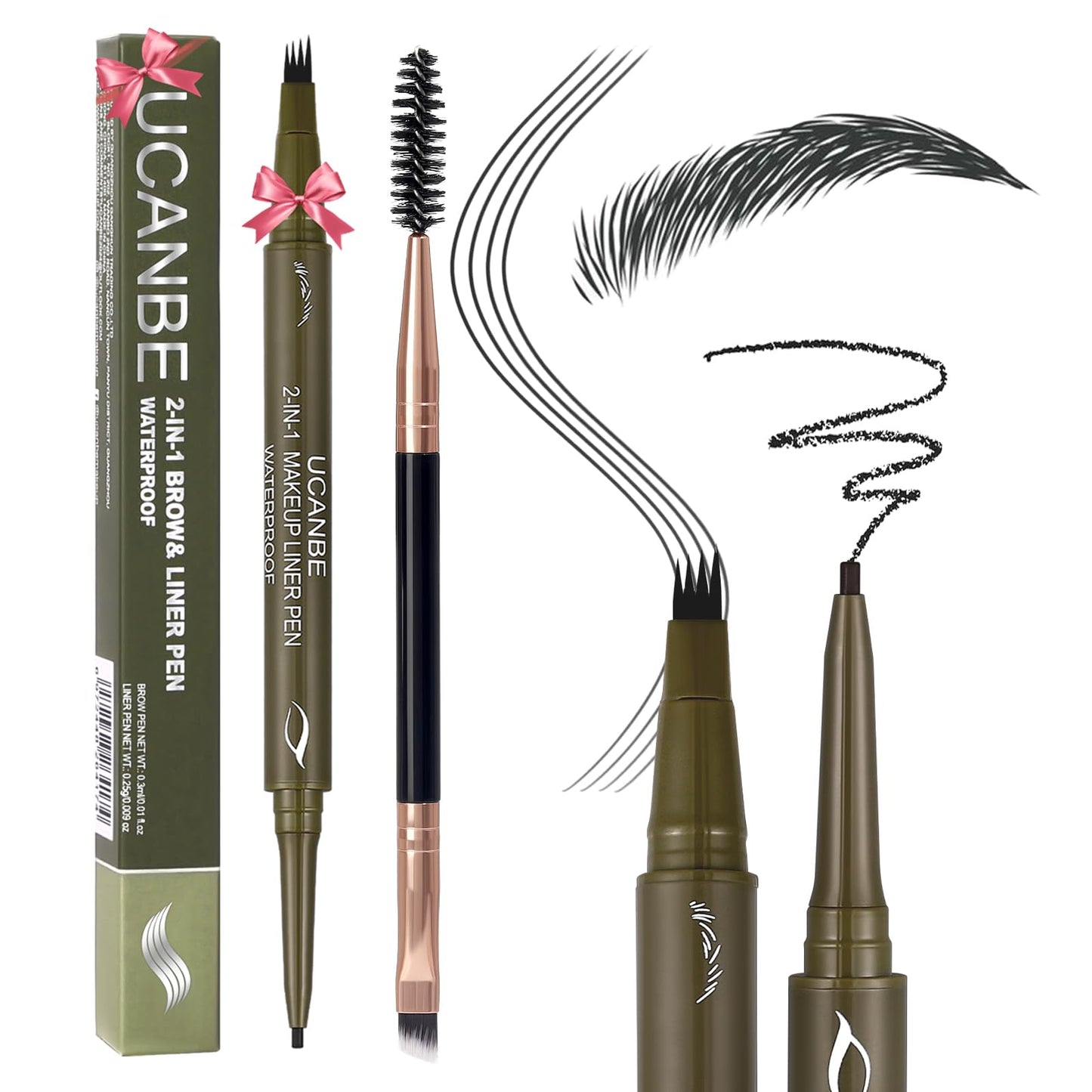 🏆Flash Sale⚡ 50K+ SOLD! Almost Gone-💥🔥 2-in-1 Dual-Ended Eyebrow Pencil with 4-Fork-Tip