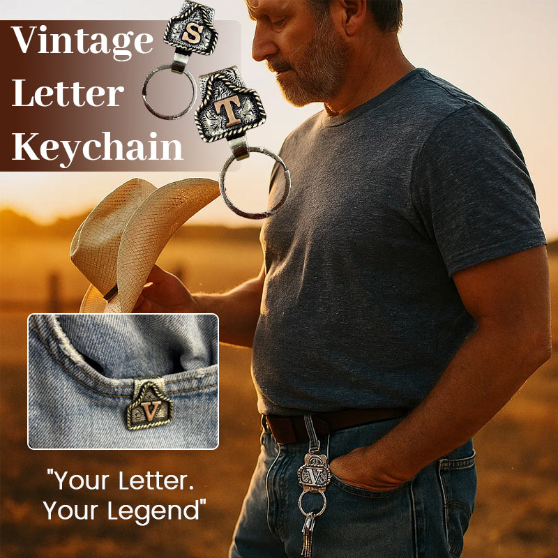 Cowboy Letter Keychain