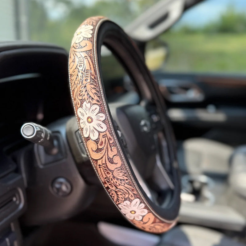 Retro Western Cowboy Car Universal Steering Wheel Cover