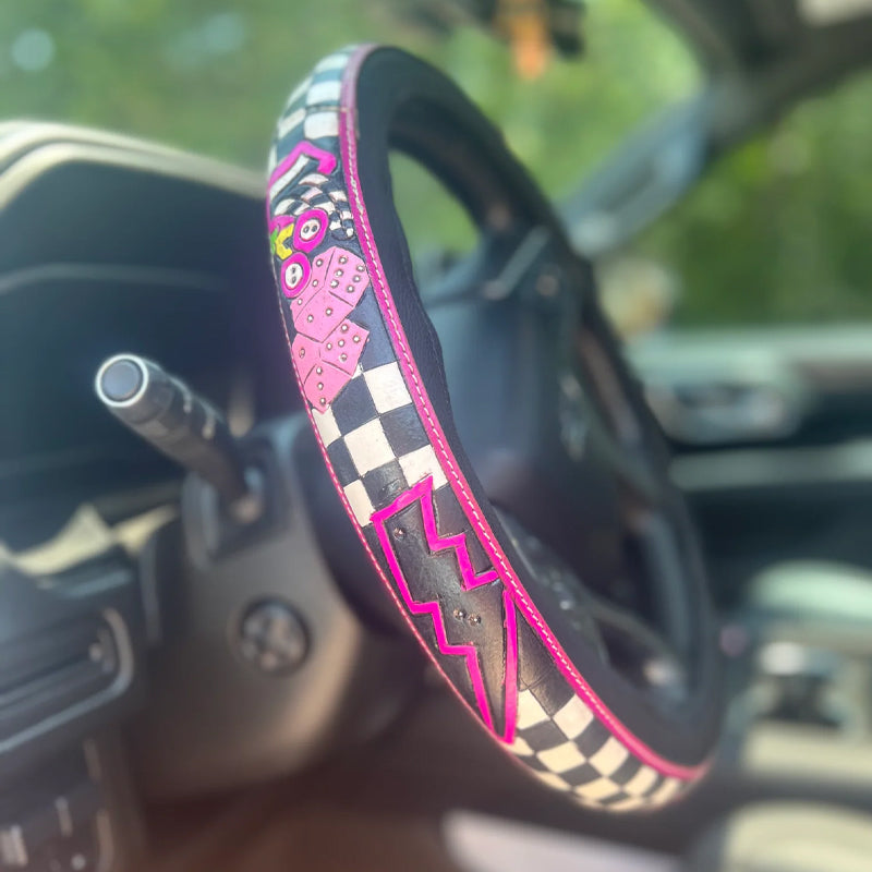 Retro Western Cowboy Car Universal Steering Wheel Cover