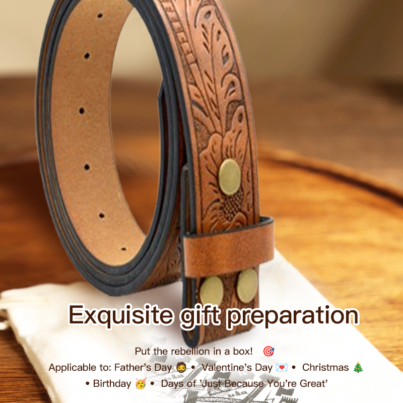 🤠 Embossed Tiger + Knife Buckle Belt ⚔️