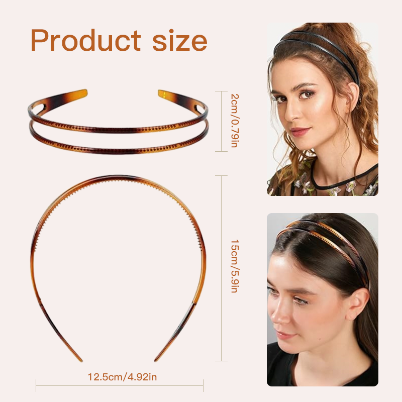 🔥Buy 2 Get 1 FREE🌟 Chic & Comfy Non-Slip Double Row Headband Set