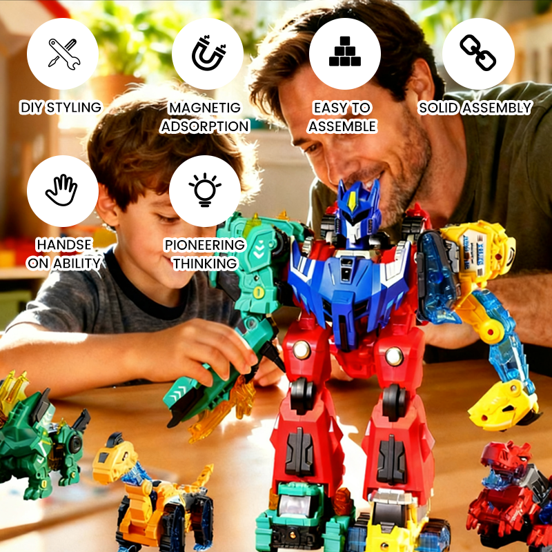 🦖 6 in 1 Magnetic Transform Dinosaur Robot Toys