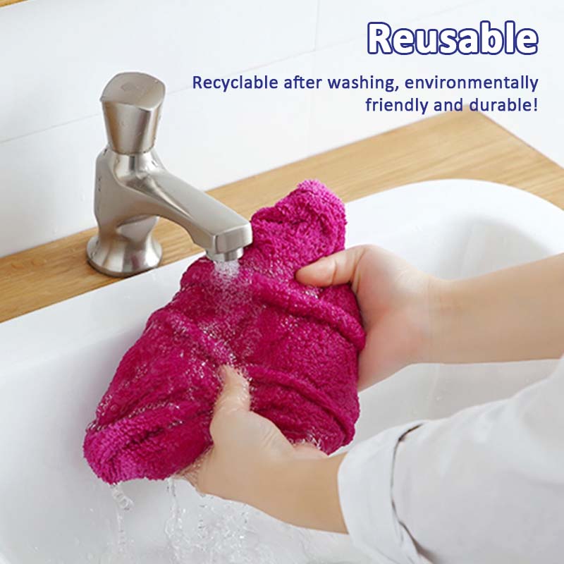 🧼 Drawstring Coral Fleece Mop Head – Dual-Sided & Super Absorbent