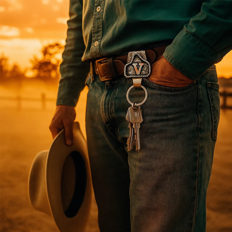 Cowboy Letter Keychain