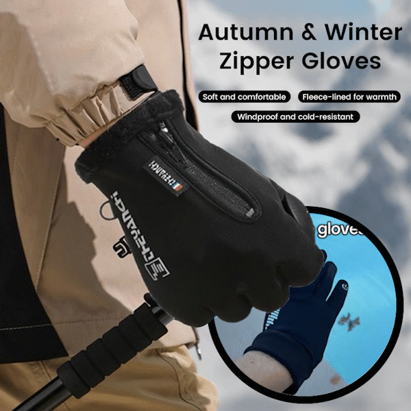 🧤 Autumn & Winter Zipper Gloves