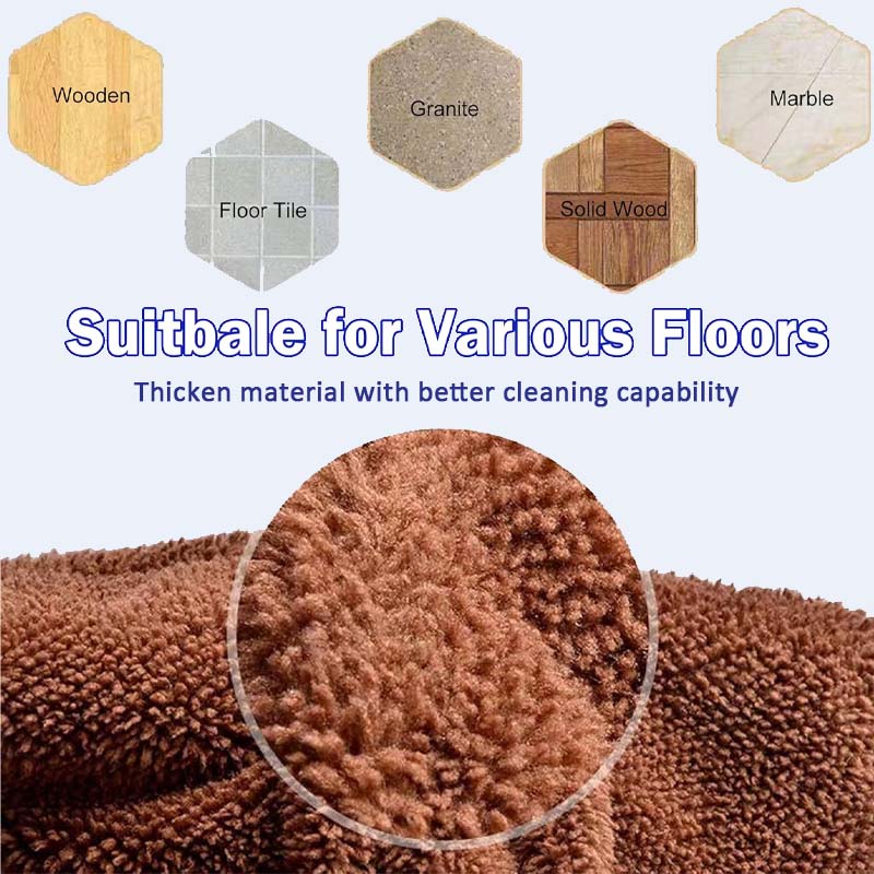 🧼 Drawstring Coral Fleece Mop Head – Dual-Sided & Super Absorbent