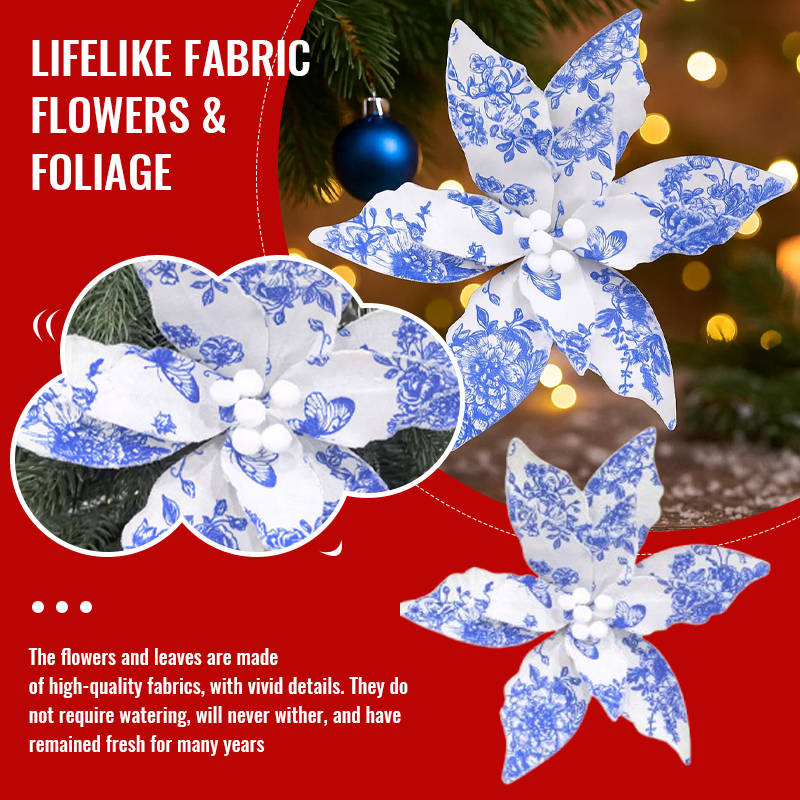 🎋 Blue Willow Christmas Floral Spray