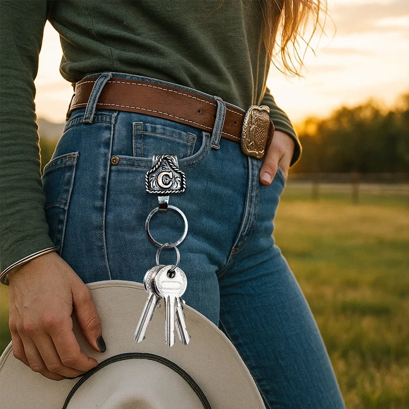 Cowboy Letter Keychain