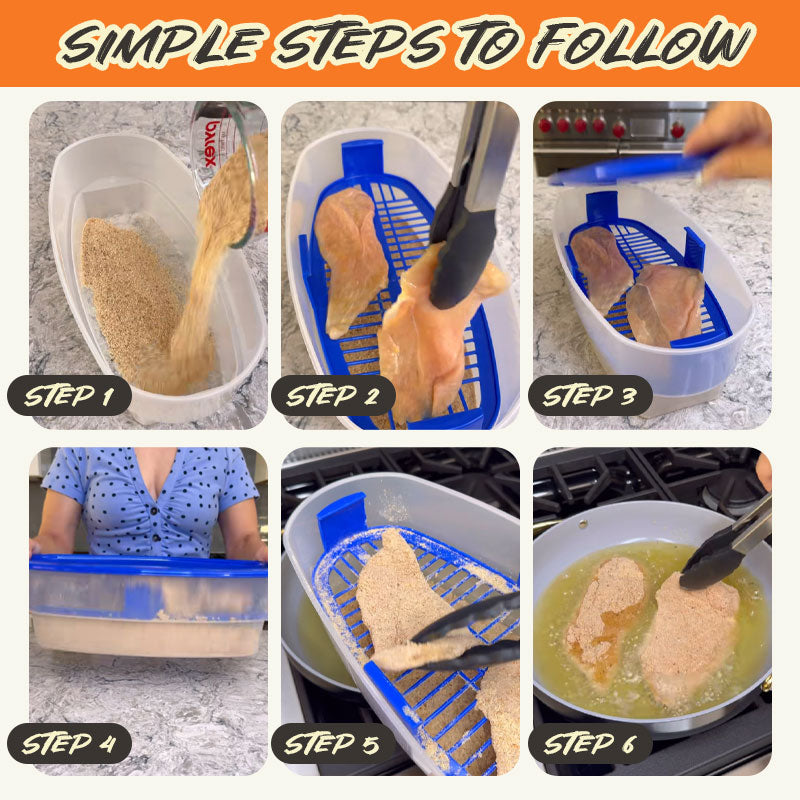 🍗 Breading Station – Mess-Free Coating Made Easy! 🍤