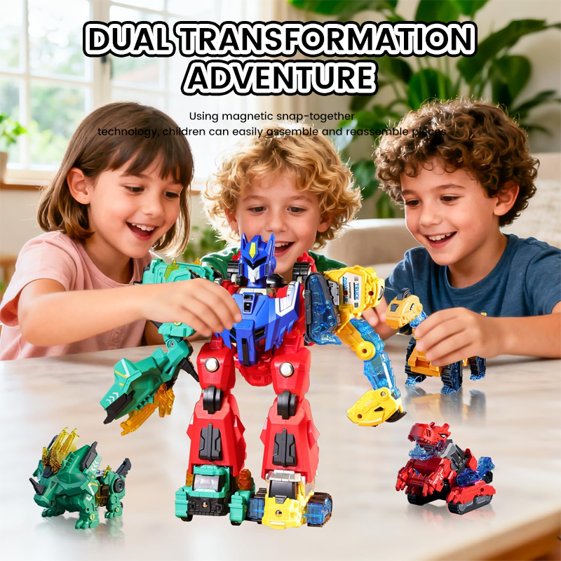 🦖 6 in 1 Magnetic Transform Dinosaur Robot Toys