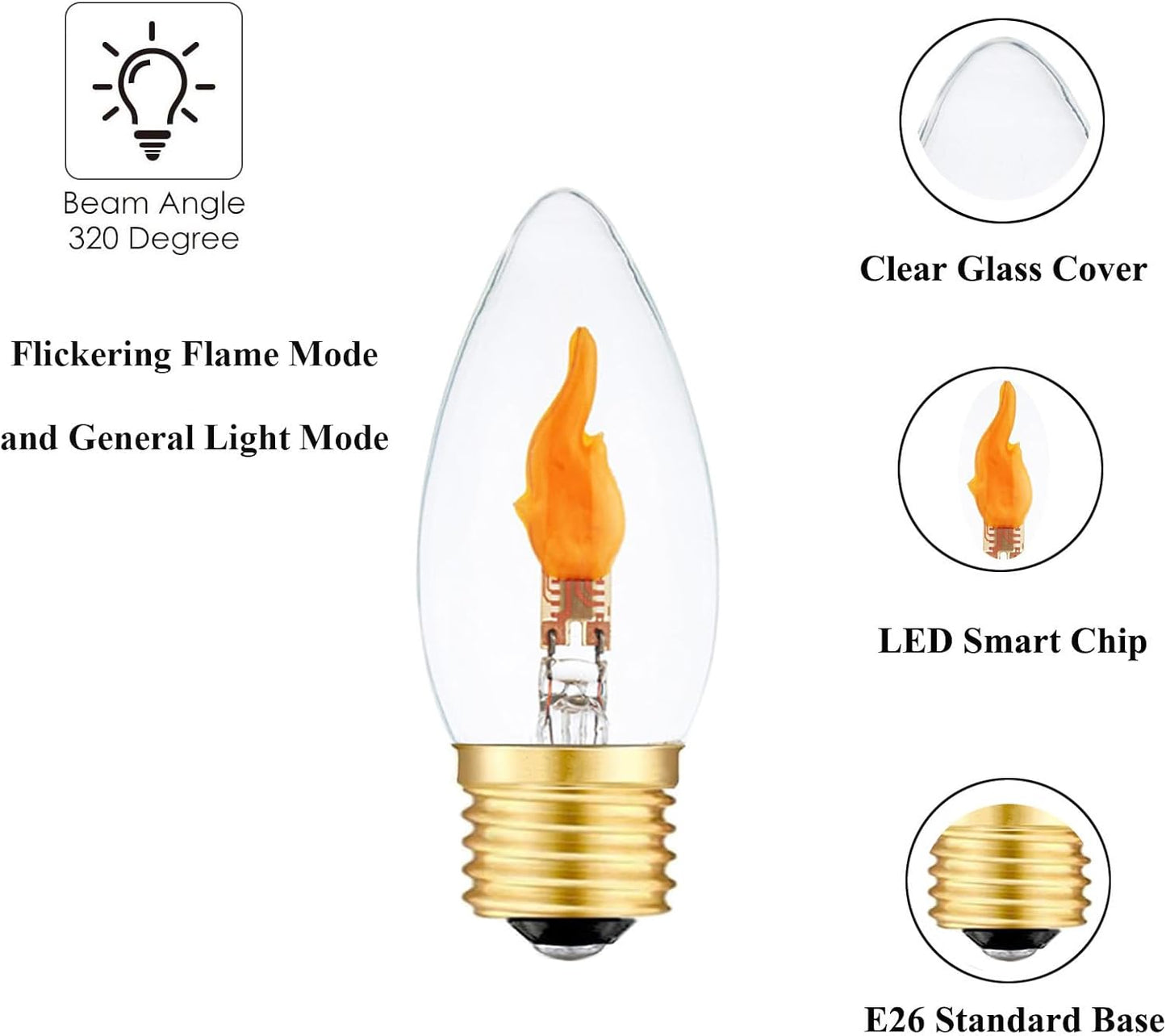 Outdoor Flame Effect LED Bulb