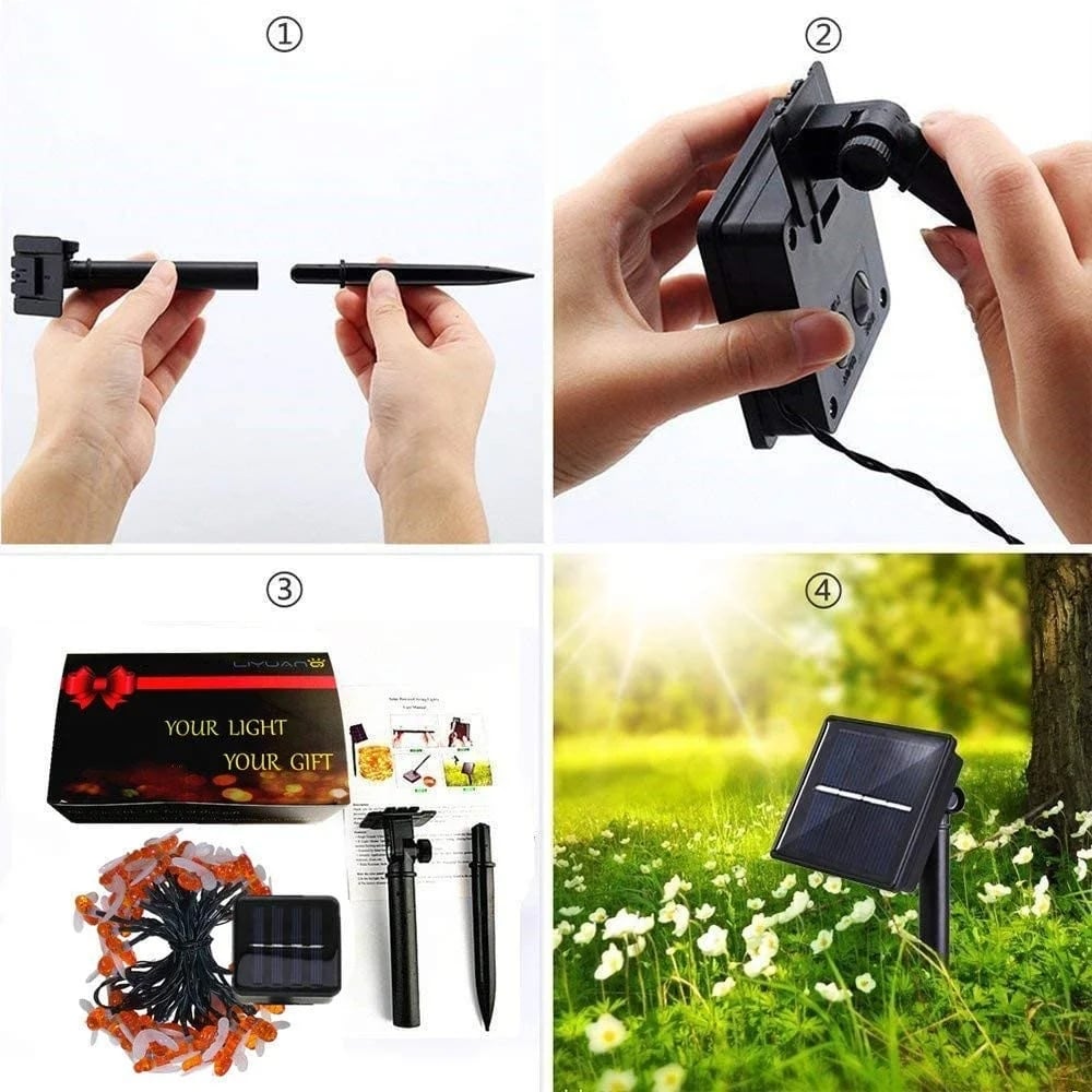 🐝Solar-powered LED bee light chains