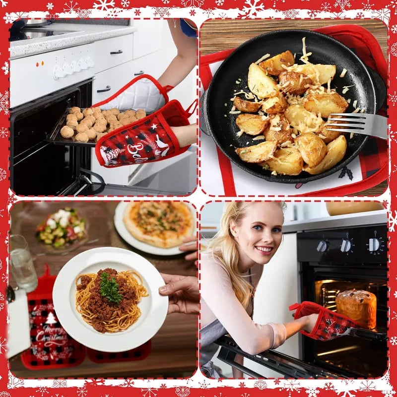 ✨Christmas holiday hot sale🎅 12 Pcs Christmas Pot Holders with Pocket