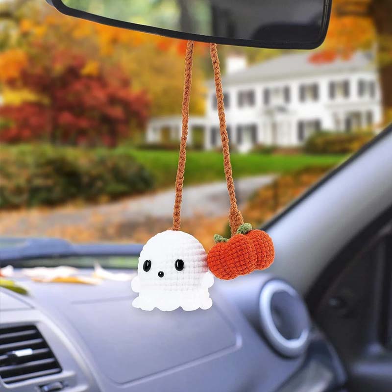 🎃 Cute Little Ghost Pumpkin Car Charm 👻