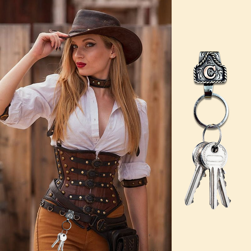 Cowboy Letter Keychain