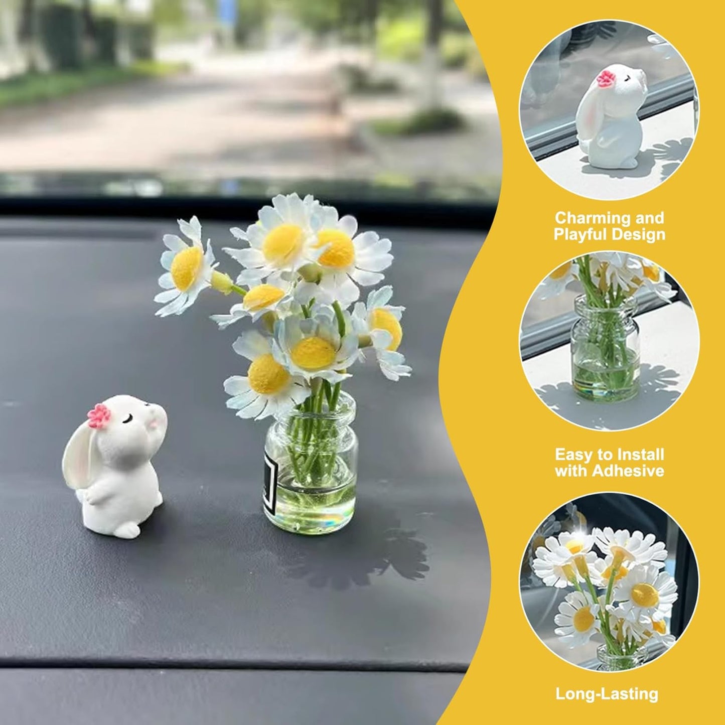 Miniature vase ornament for cars