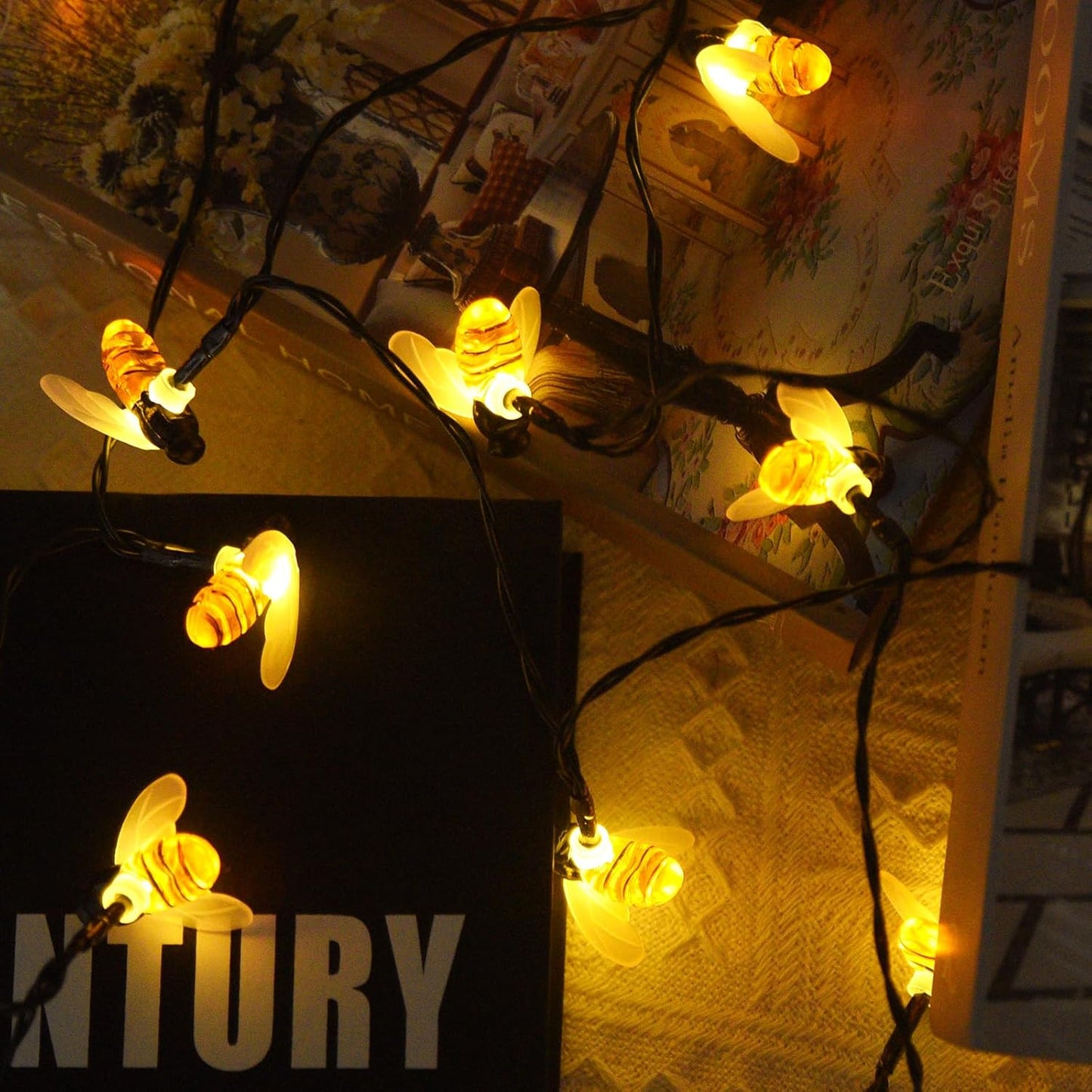 🐝Solar-powered LED bee light chains