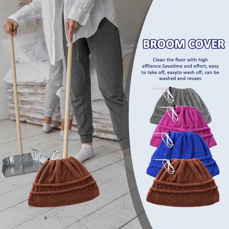 🧼 Drawstring Coral Fleece Mop Head – Dual-Sided & Super Absorbent