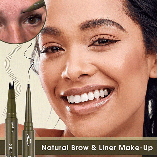 🏆Flash Sale⚡ 50K+ SOLD! Almost Gone-💥🔥 2-in-1 Dual-Ended Eyebrow Pencil with 4-Fork-Tip