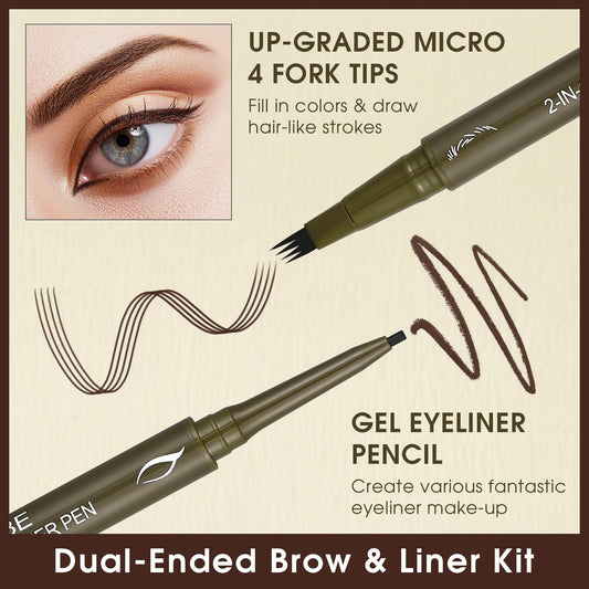 🏆Flash Sale⚡ 50K+ SOLD! Almost Gone-💥🔥 2-in-1 Dual-Ended Eyebrow Pencil with 4-Fork-Tip