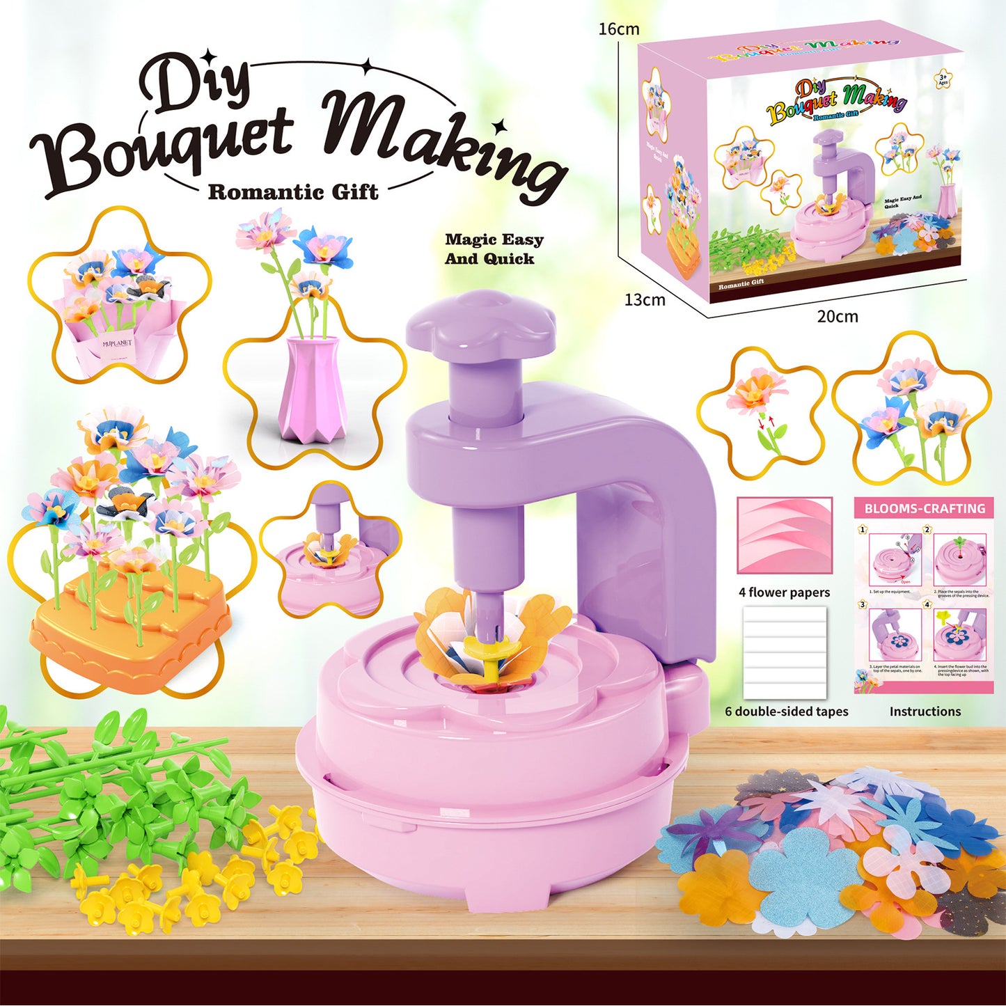 🌸 DIY Fabric Flower Bouquet Kit – Creative Arts & Crafts for Kids 🌸