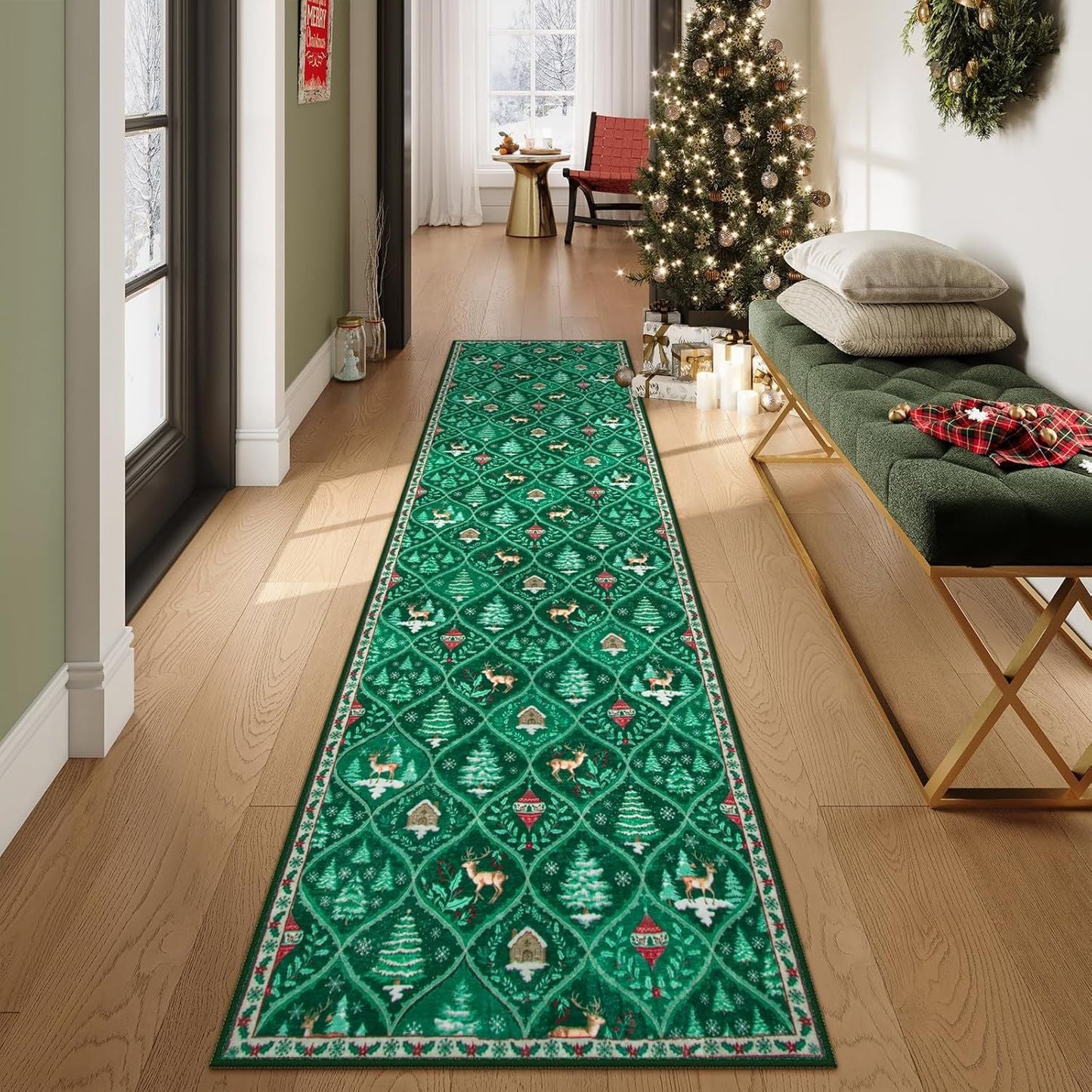 🦌Christmas Deer Santa Rug
