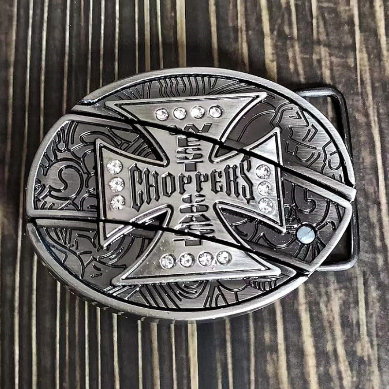 🤠 Embossed Tiger + Knife Buckle Belt ⚔️