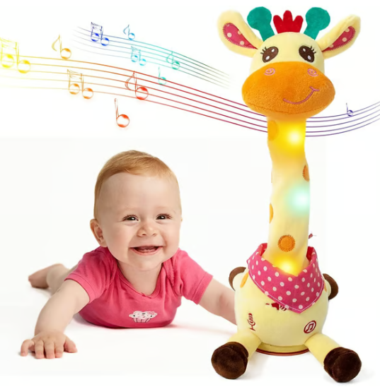 🎉 Best-Selling Musical Giraffe Toy – Sings, Dances & Repeats What You Say! 🦒🎵