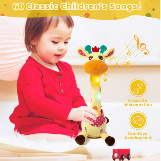 🎉 Best-Selling Musical Giraffe Toy – Sings, Dances & Repeats What You Say! 🦒🎵