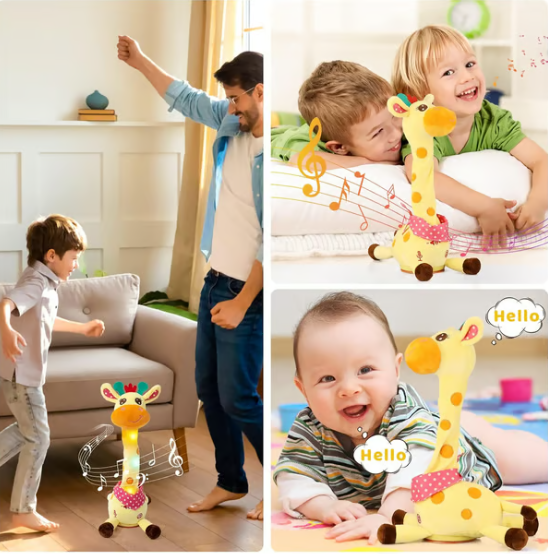 🎉 Best-Selling Musical Giraffe Toy – Sings, Dances & Repeats What You Say! 🦒🎵